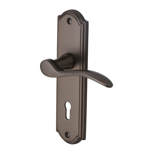 HOW1300-MB  Standard Lock [57mm]  Matt Bronze  Heritage Brass Howard Levers On Backplates