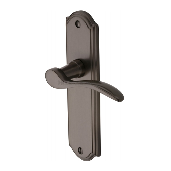 HOW1310-MB • Long Plate Latch • Matt Bronze • Heritage Brass Howard Levers On Backplates