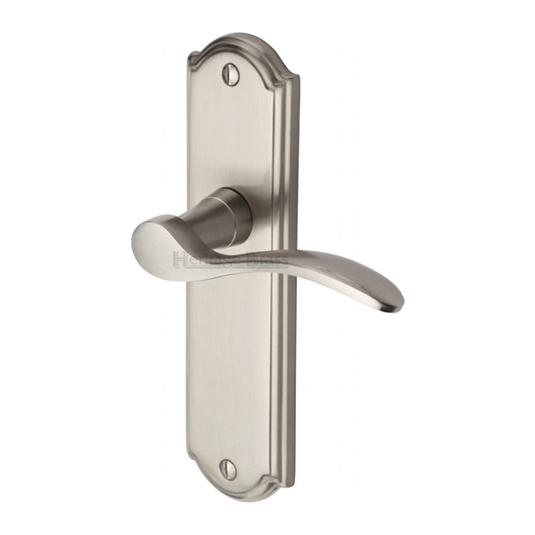 HOW1310-SN • Long Plate Latch • Satin Nickel • Heritage Brass Howard Levers On Backplates