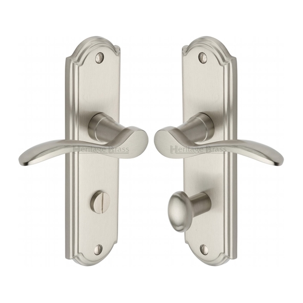 HOW1330-SN  Bathroom [57mm]  Satin Nickel  Heritage Brass Howard Levers On Backplates