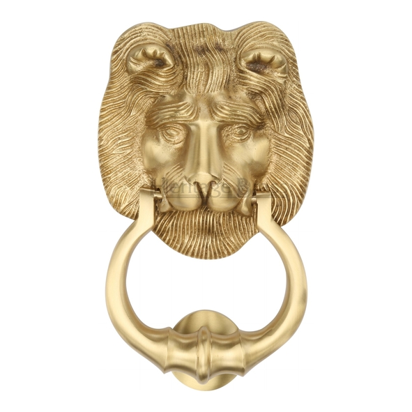 K1210-SB • 177 x 107mm • Satin Brass • Heritage Brass Lions Head One Knocker