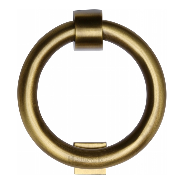K1270-AT • 107mm Ø • Antique Brass • Heritage Brass Modern Ring Door Knocker