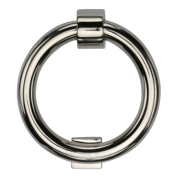 K1270-PNF • 107mm Ø • Polished Nickel • Heritage Brass Modern Ring Door Knocker