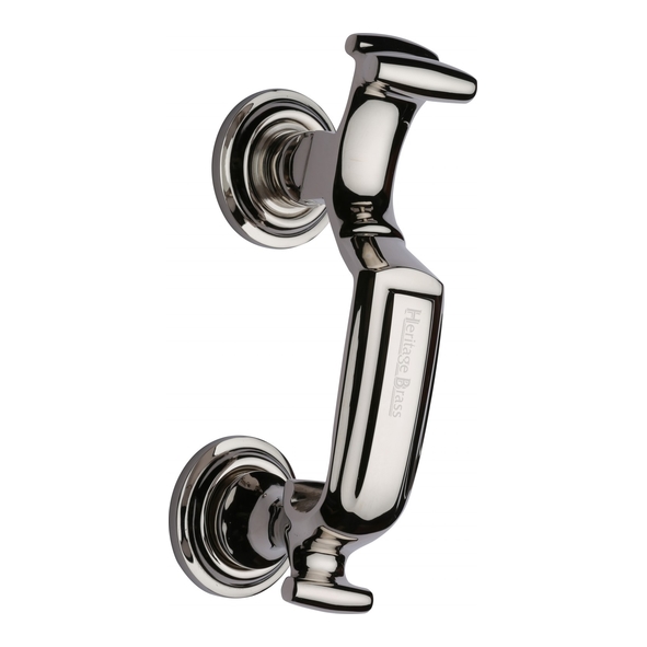 K1300-PNF • 192 x 48mm • Polished Nickel • Heritage Brass Large Doctor Knocker