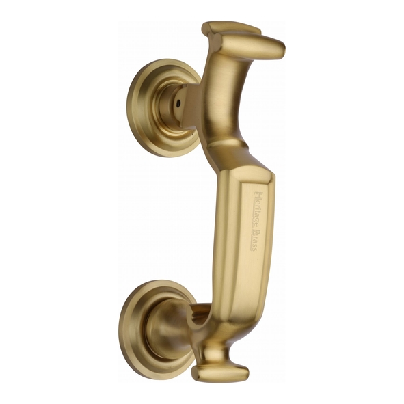 K1300-SB  192 x 48mm  Satin Brass  Heritage Brass Large Doctor Knocker