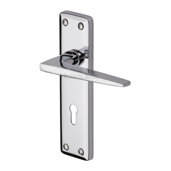 KEN6800-PC • Standard Lock [57mm] • Polished Chrome • Heritage Brass Kendal Levers On Backplates