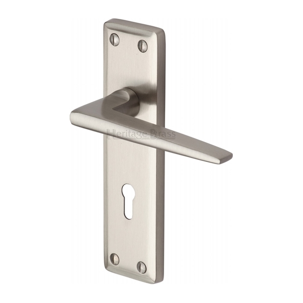 KEN6800-SN  Standard Lock [57mm]  Satin Nickel  Heritage Brass Kendal Levers On Backplates