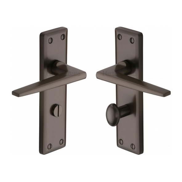 KEN6830-MB • Bathroom [57mm] • Matt Bronze • Heritage Brass Kendal Levers On Backplates