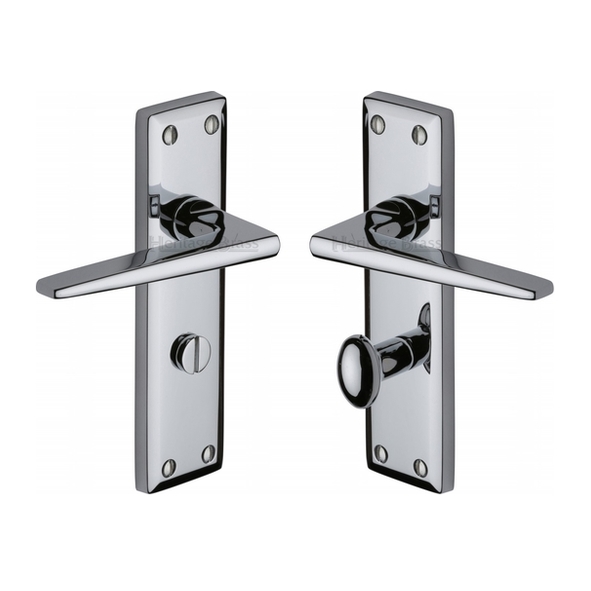 KEN6830-PC  Bathroom [57mm]  Polished Chrome  Heritage Brass Kendal Levers On Backplates