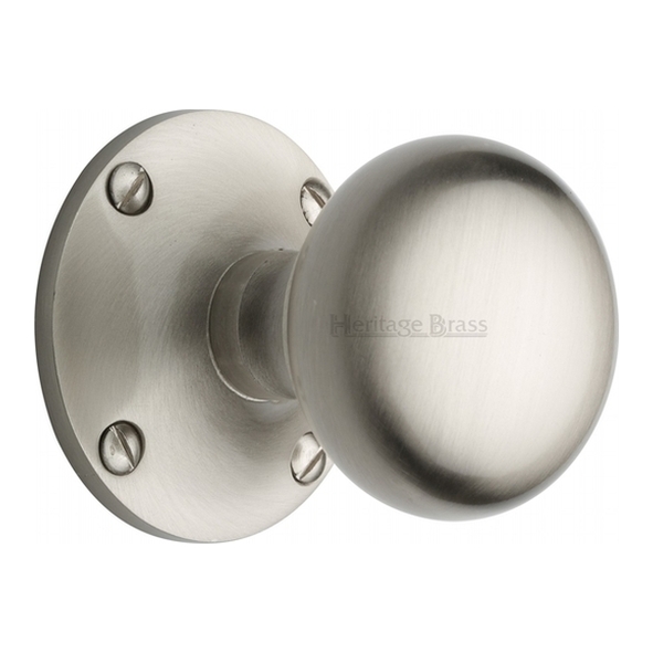 KEN980-SN  Satin Nickel  Heritage Brass Kensington Mortice Knobs On Roses