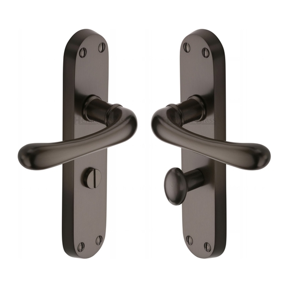 LUN5330-MB  Bathroom [57mm]  Matt Bronze  Heritage Brass Luna Levers On Backplates