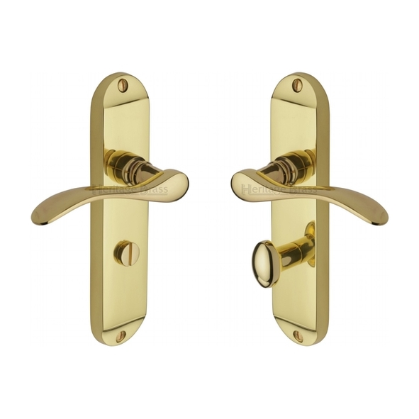 MAY7630-PB • Bathroom [57mm] • Polished Brass • Heritage Brass Maya Levers On Backplates
