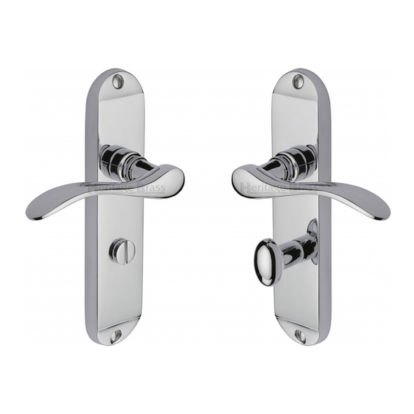 MAY7630-PC  Bathroom [57mm]  Polished Chrome  Heritage Brass Maya Levers On Backplates