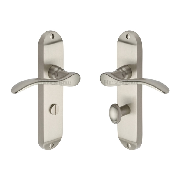 MAY7630-SN  Bathroom [57mm]  Satin Nickel  Heritage Brass Maya Levers On Backplates