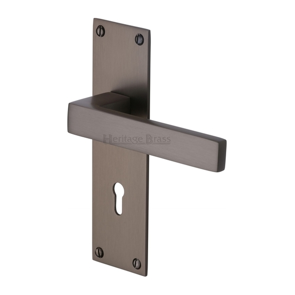 MET4900-MB  Standard Lock [57mm]  Matt Bronze  Heritage Brass Metro Levers On Backplates