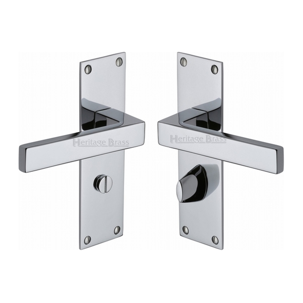 MET4930-PC  Bathroom [57mm]  Polished Chrome  Heritage Brass Metro Levers On Backplates