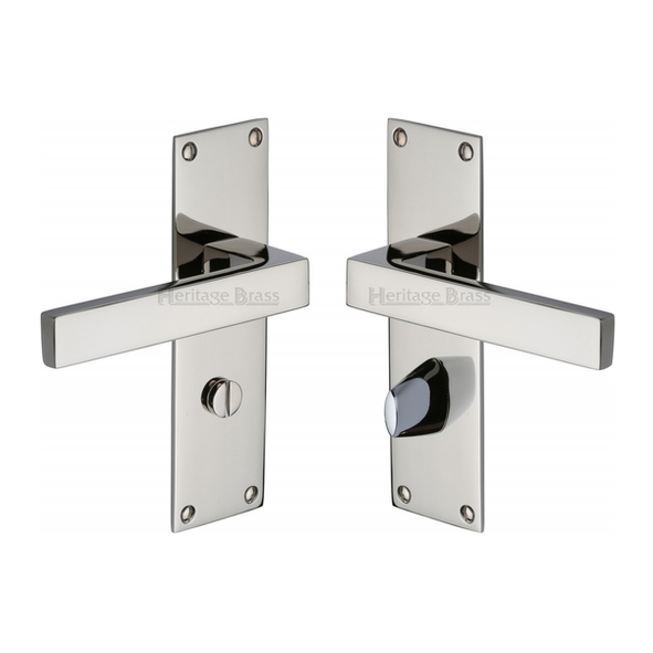 MET4930-PNF • Bathroom [57mm] • Polished Nickel • Heritage Brass Metro Levers On Backplates