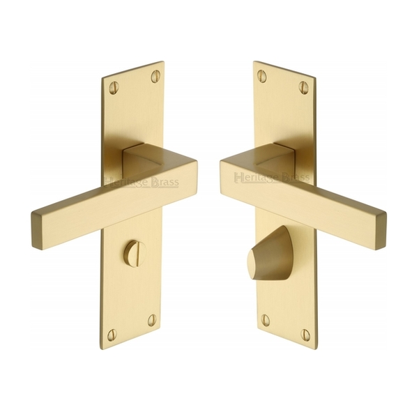 MET4930-SB  Bathroom [57mm]  Satin Brass  Heritage Brass Metro Levers On Backplates