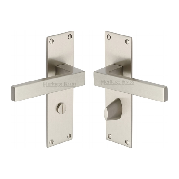 MET4930-SN  Bathroom [57mm]  Satin Nickel  Heritage Brass Metro Levers On Backplates