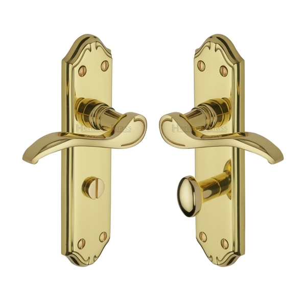 MM628-PB • Bathroom [57mm] • Polished Brass • Heritage Brass Verona Levers On Backplates