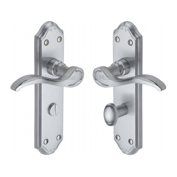 MM628-SC  Bathroom [57mm]  Satin Chrome  Heritage Brass Verona Levers On Backplates