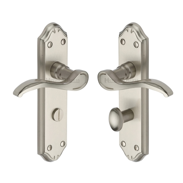 MM628-SN  Bathroom [57mm]  Satin Nickel  Heritage Brass Verona Levers On Backplates