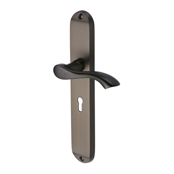 MM7200-MB • Standard Lock [57mm] • Matt Bronze • Heritage Brass Algarve Levers On Long Backplates