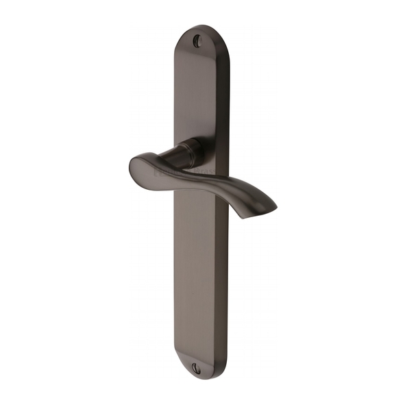 MM7210-MB • Long Plate Latch • Matt Bronze • Heritage Brass Algarve Levers On Long Backplates