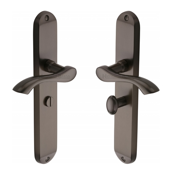 MM7230-MB  Bathroom [57mm]  Matt Bronze  Heritage Brass Algarve Levers On Long Backplates