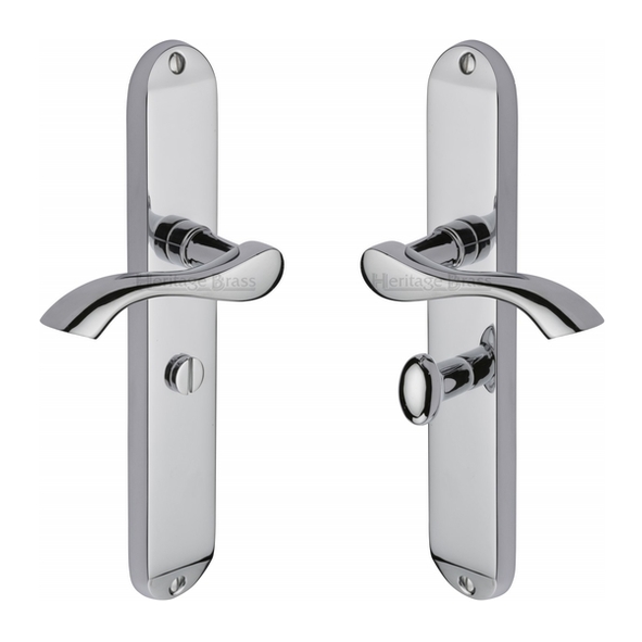 MM7230-PC  Bathroom [57mm]  Polished Chrome  Heritage Brass Algarve Levers On Long Backplates