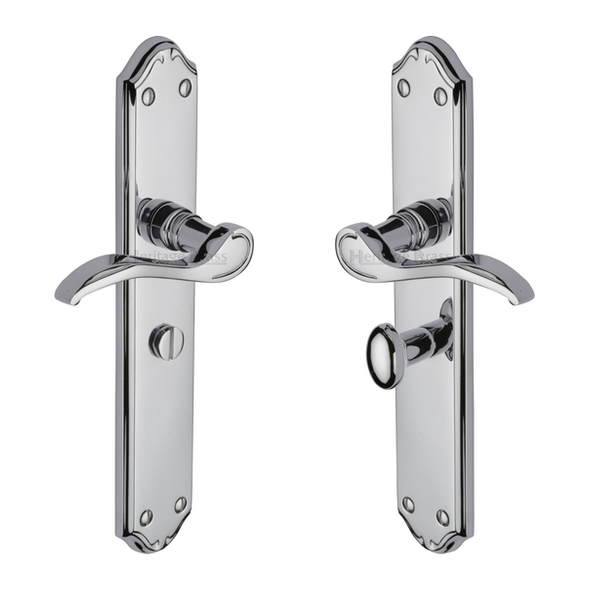 MM828-PC • Bathroom [57mm] • Polished Chrome • Heritage Brass Verona Levers On Long Backplates