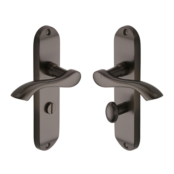 MM928-MB • Bathroom [57mm] • Matt Bronze • Heritage Brass Algarve Levers On Backplates