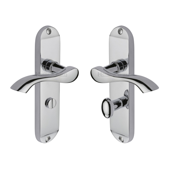 MM928-PC • Bathroom [57mm] • Polished Chrome • Heritage Brass Algarve Levers On Backplates