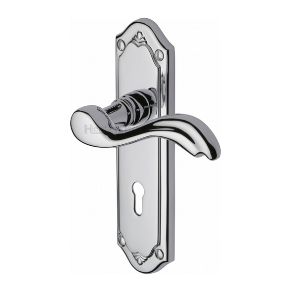 MM991-PC  Standard Lock [57mm]  Polished Chrome  Heritage Brass Lisboa Levers On Backplates