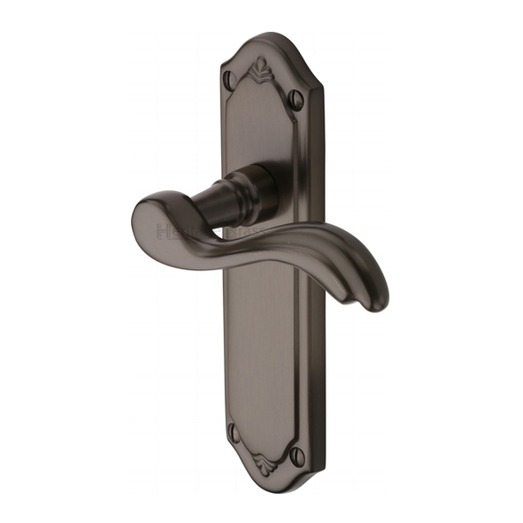 MM992-MB • Long Plate Latch • Matt Bronze • Heritage Brass Lisboa Levers On Backplates