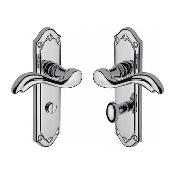 MM993-PC • Bathroom [57mm] • Polished Chrome • Heritage Brass Lisboa Levers On Backplates