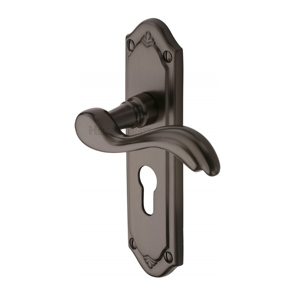 MM994.48-MB • Euro Cylinder [47.5mm] • Matt Bronze • Heritage Brass Lisboa Levers On Backplates