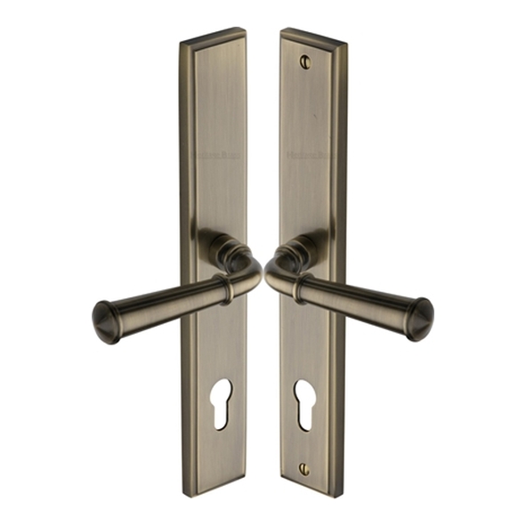 MP1932.LH-AT  92mm c/c  Left Hand  Antique Brass  Heritage Brass Colonial Multi-Point Lock Furniture