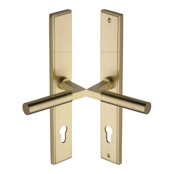 MP2259.LH-SB  92mm c/c  Left Hand  Satin Brass  Heritage Brass Bauhaus Multi-Point Lock Furniture