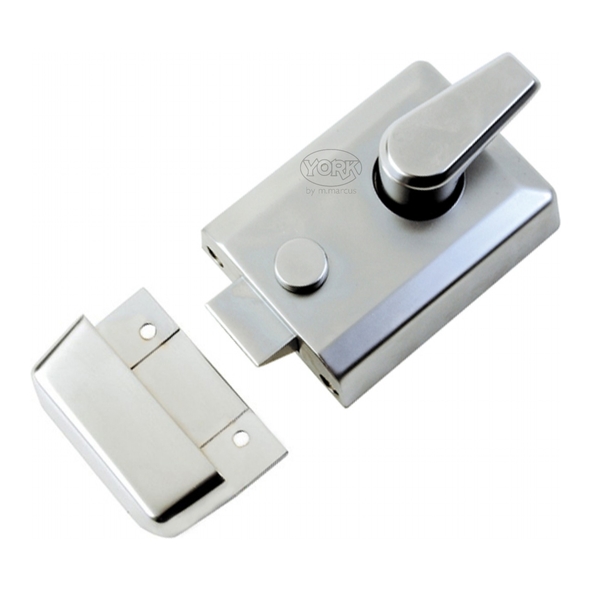 NL3060-SC  092 x 070mm [060mm]  Satin Chrome  Contemporary Deadlocking Rim Nightlatch