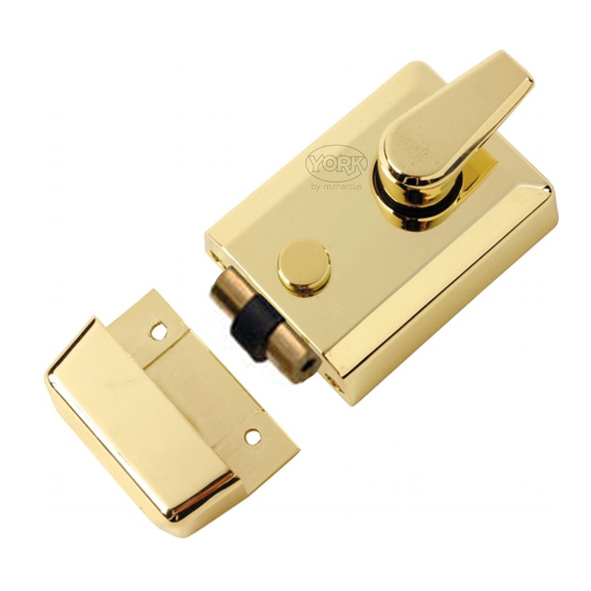 NL-R3060-PB • 092 x 070mm [060mm] • Polished Brass • Contemporary Roller Bolt Nightlatch