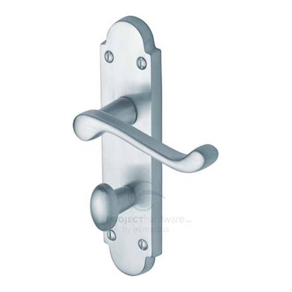 PR520-SC  Bathroom [57mm]  Satin Chrome  Heritage Brass Milton Economy Levers On Backplates