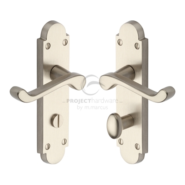 PR520-SN  Bathroom [57mm]  Satin Nickel  Heritage Brass Milton Economy Levers On Backplates
