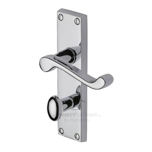 PR620-PC  Bathroom [57mm]  Polished Chrome  Heritage Brass Malvern Economy Levers On Backplates