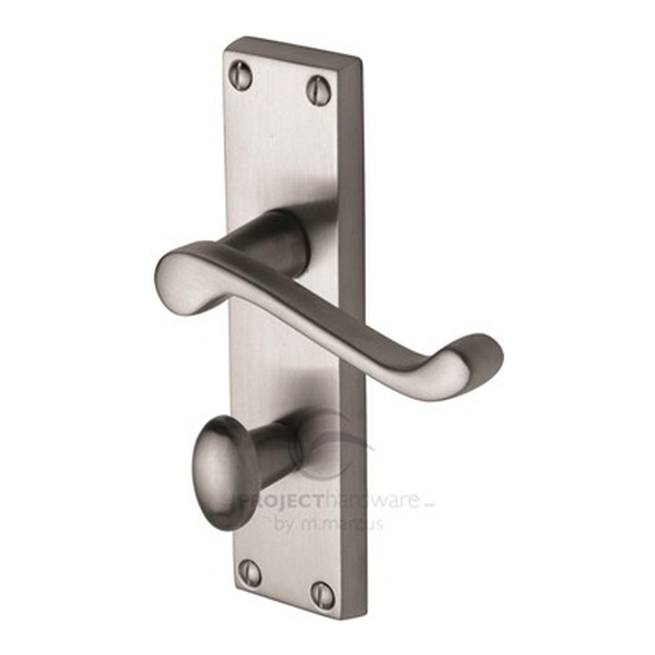 PR620-SC  Bathroom [57mm]  Satin Chrome  Heritage Brass Malvern Economy Levers On Backplates