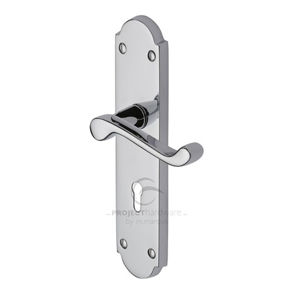 PR7082-PC • Standard Lock [57mm] • Polished Chrome • Heritage Brass Kensington Economy Levers On Backplates