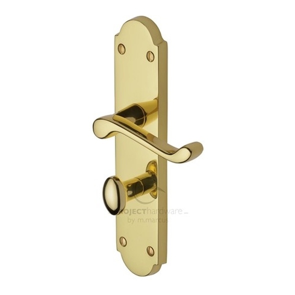 PR7088-PB  Bathroom [57mm]  Polished Brass  Heritage Brass Kensington Economy Levers On Backplates