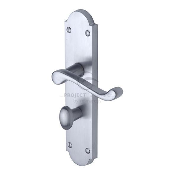 PR7088-SC  Bathroom [57mm]  Satin Chrome  Heritage Brass Kensington Economy Levers On Backplates