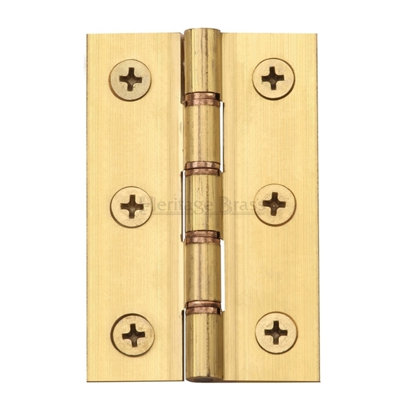 PR88-400-NB  075 x 050 x 2.5mm  Plain Brass [25kg]  Phospher Bronze Washered Square Corner Brass Butt Hinges