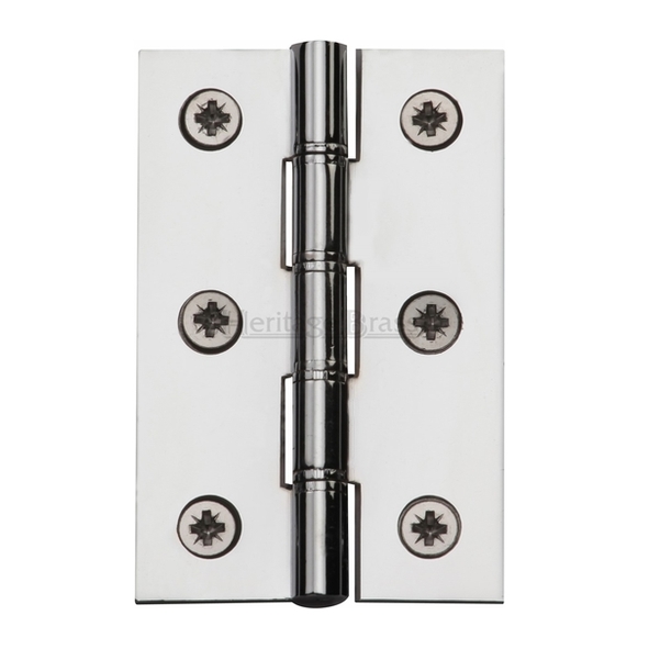 PR88-400-PC  075 x 050 x 2.5mm  Polished Chrome [25kg]  Phospher Bronze Washered Square Corner Brass Butt Hinges